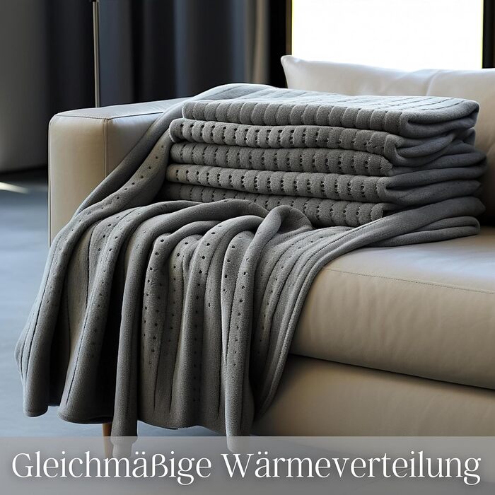 Електрична ковдра з підігрівом Steinborg з автоматичним вимиканням 150 x 80 см Таймер на 6 годин Можна прати в пральній машині при 30C 6 налаштувань температури Дистанційне керування Ковдра з підігрівом Підковдра з підігрівом Ковдра з підігрівом