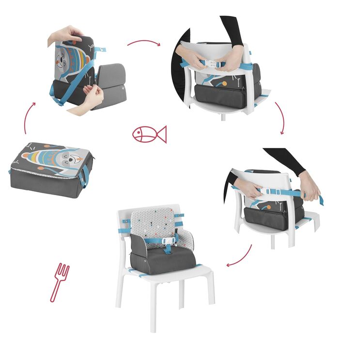 Крісло-бустер Badabulle Yummy Travel - мобільне, легке та універсальне Сірий