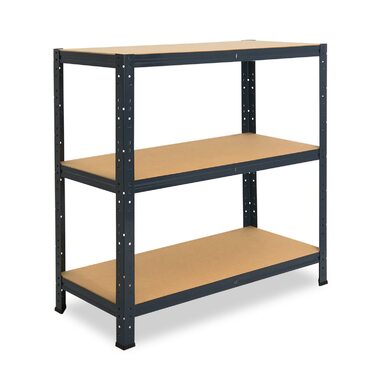 Надміцний домашній стелаж, антрацитовий/металевий стелаж з 3 полицями/металевий стелаж для підвалу, гаражний стелаж, стелаж для майстерні або стелаж для зберігання/змішаний металевий стелаж з вантажопідйомністю 175 кг В 100см / Ш 60см / Г 45см, 100x60x45