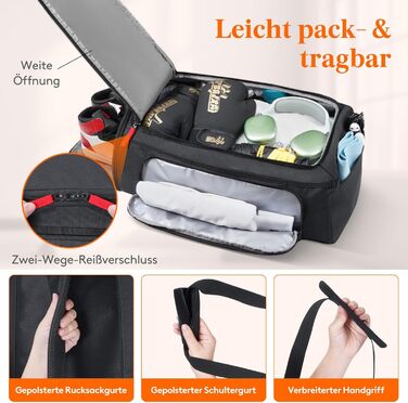 Чоловіча спортивна сумка Lifewit 40L, дорожній рюкзак з відділенням для взуття та вологим відділенням, спортивна сумка, водонепроникна тренувальна сумка для ручної поклажі під час польотів, спорт, фітнес, подорожі, чорний