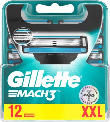 Леза для бритви Gillette Mach3 для чоловіків, 12 шт. ука (1 упаковка)