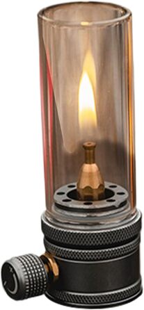 Газовий ліхтар, портативний металевий газовий ліхтар для кемпінгу з термостійким склом, ліхтар з регульованим клапаном, ліхтар для кемпінгу та походів