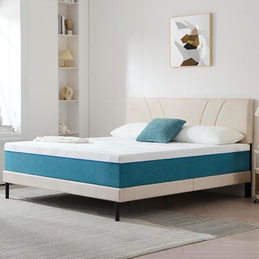 Матрац 90x200, висота 16 см. Ортопедичний матрац з холодної піни, середньої жорсткості (H3), рулонний матрац з піни з чохлом, знімний та пральний, 90x200x16 см. Сучасний.