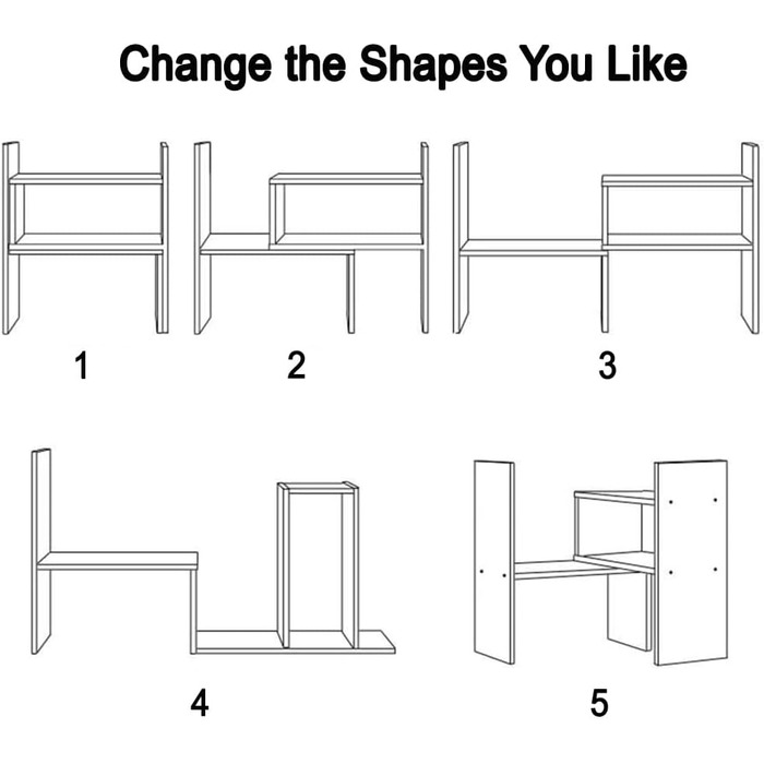 Дерев&39яна полиця для столу, маленька біла книжкова полиця, органайзер для столу, регульований органайзер для столу, книжкова полиця для офісу, кухні (біла)