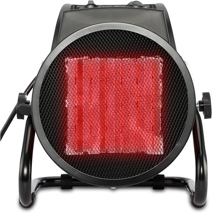 Керамічний вентилятор-обігрівач Grafner XXL потужністю 3000 Вт (3 кВт), 3 режими нагріву, автоматичний термостат, потужний турбонагрівач, PTC-елемент, захист від перегріву, електричний будівельний обігрівач, електричний обігрівач, обігрівач для наметів