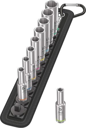 Набір головок Wera 05004525001 Deep, 1/4 привід, 9 предметів