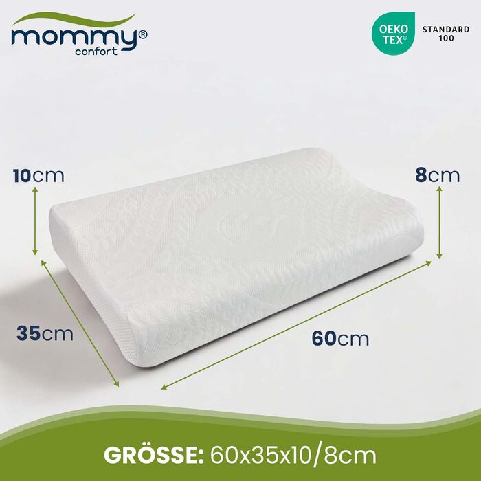 Ортопедична подушка - подушка для підтримки шиї - сертифікована Oeko-TEX - подушка для зняття болю в шиї - подушка з піни з ефектом пам&39яті - ергономічна подушка - суперм&39яка тканина, яку можна прати внутрішній чохол