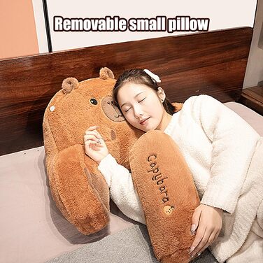 Подушка для читання капібара, плюшева подушка капібара з підлокітником, подушка для читання на ліжку, підтримка спини, м&39яка, зручна подушка для читання, подушка для спини для розслаблюючої роботи, перегляду телевізора, 60*40 см