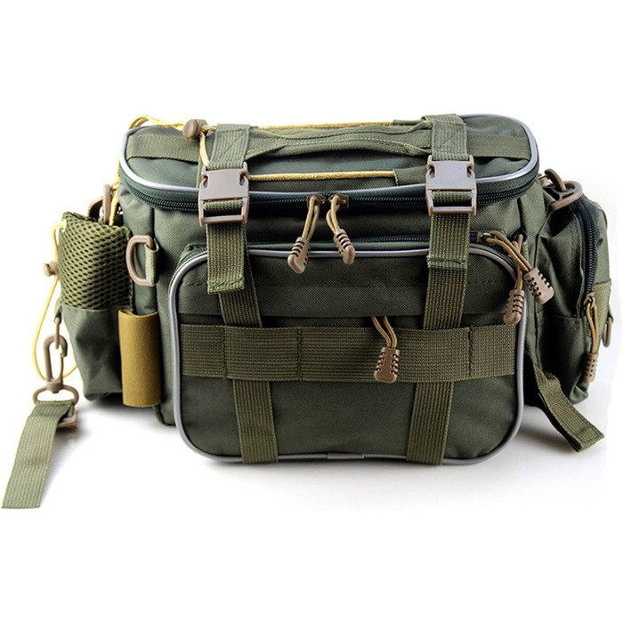 Рибальський рюкзак, сумка для риболовлі, сумка для зберігання рибальських снастей, сумки для рибальських снастей, сумка для рибальського спорядження для морської та прісноводної риболовлі (армійський зелений)
