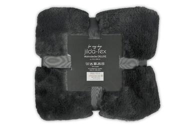 Плед для вітальні, штучне хутро, Rabbit Deluxe, 150x200 см, 750 г/м, плед зі штучного хутра (сірий), сірий, 150 x 200 см