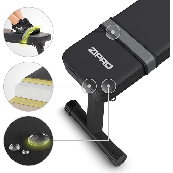 Складана лава ZIPRO Plank, тренувальна лава, фітнес-лава складна лава для жиму лежачи та присідань для домашнього використання компактна лава/лава для жиму лежачи, вантажопідйомність 230 кг з ремінцем для ніг