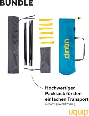 Пляжний намет Uquip Shelly Beach Shelter I UPF 50 для захисту від сонця, вітру та дощу I Портативний пляжний намет I Ідеально підходить для пляжу, кемпінгу та пікніків, один розмір, бензиновий