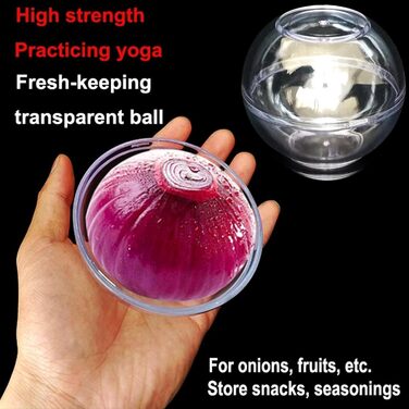 Контейнер для зберігання цибулі з 4 предметів, кульки для зберігання продуктів, що штабелюються, для часнику та цибулі, зберігання в холодильнику, діаметр 7 та 9 см, прозорий, для всього, що має сильний запах