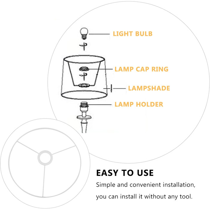 Кільцева рамка абажура Uonlytech кільце для барабана своїми руками Біла кругла лампа Тримач тіней Металева кільцева несуча оцинкована сталь Кільце Барабан Світловий клітка Захисна плівка E27 30 см