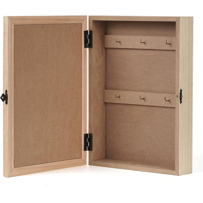 Ключниця з 6 гачками, Декоративна настінна ключниця, Ключниця з металевим замком, Ключниця з декором у вигляді букета штучних квіт