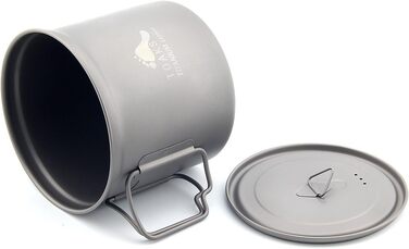 Надлегкий титановий вуличний горщик, складний портативний посуд для пікніка з кришкою, сріблясто-сірий