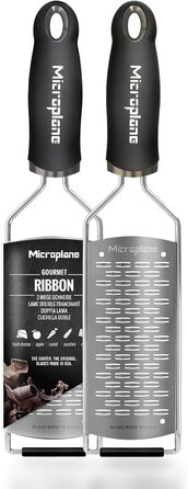 Мікроплощинна 2-смугова ріжуча терка з нержавіючої сталі Black із серії Gourmet для твердого сиру, яблука, моркви, кабачків та шок