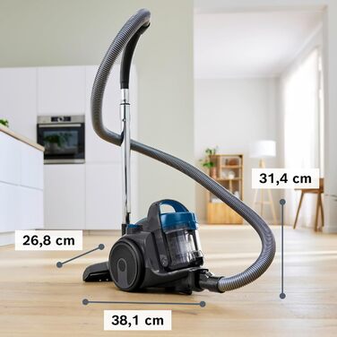 Пилосос без мішка Clean'n Series 2 BGC05A220A, пилосос, підлогова насадка для паркету, килима, плитки, гігієнічний фільтр, довгий