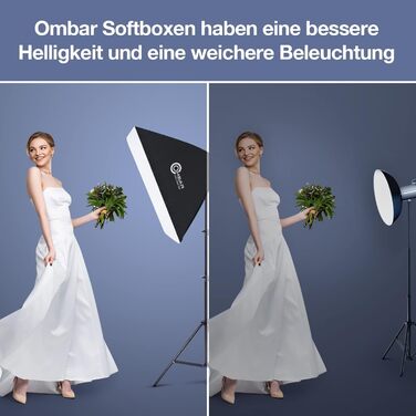 Софтбокс OMBAR Photo Studio з світлодіодною лампою 45 Вт 5500K UFO, комплект освітлення LED Softbox з софтбоксами 50*50, комплект енергоефективного світла Комплект освітлення софтбоксу для студійної портретної зйомки продукту.