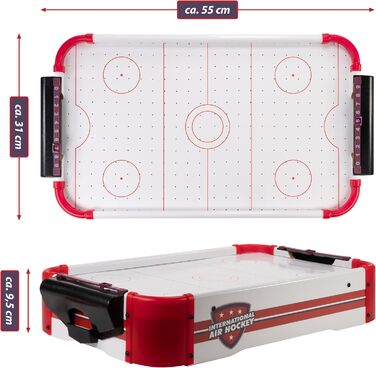 Міні-настільна гра Nexos Trading Air Hockey зі світлодіодним освітленням та вентилятором 55 x 31 x 9,5 см
