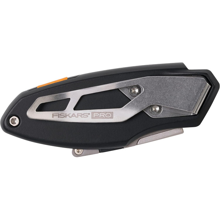 Компактний універсальний складаний ніж Fiskars Pro, довжина 12 см, нержавіюча сталь/пластик, чорний/помаранчевий, CarbonMax, 10629