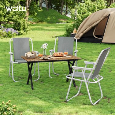 Складаний кемпінговий стіл WOLTU, легкий алюмінієвий складаний стіл, невеликий садовий стіл, регульований по висоті пікніковий стіл, з сумкою для зберігання, вантажопідйомність 50 кг, стіл для балкону або саду, дерев&39яний вигляд