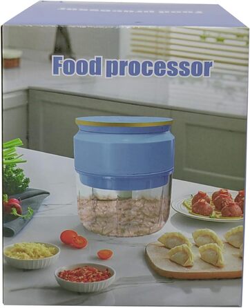 Подрібнювач цибулі, електричний подрібнювач, електричний подрібнювач цибулі, подрібнювач овочів, блендер, мульти та універсальний подрібнювач 300 мл робочий контейнер із зарядним кабелем (білий)