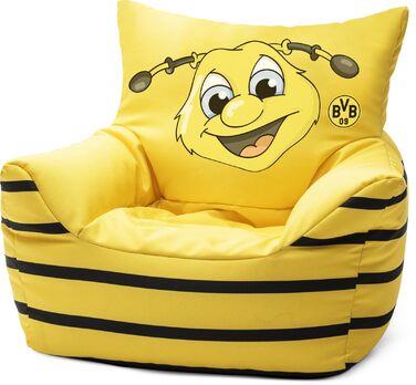 Крісло-мішок MAGMA Sitting Point для дітей з талісманом Еммою з VIP-ліцензії команди Боруссія Дортмунд, наповнювач EPS, багаторазове заправлення меблі для фанатів