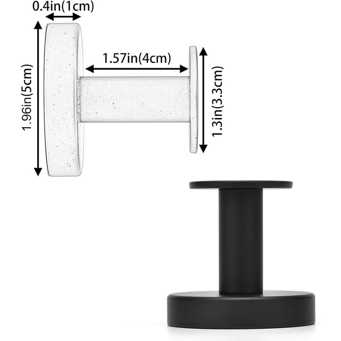 Настінні гачки для ванної кімнати, гачки для одягу, гачки для рушників, настінні, 4 шт., чорні аксесуари, надміцні, вішалка для капелюхів, вішалка для одягу, чорний, 9777B-4