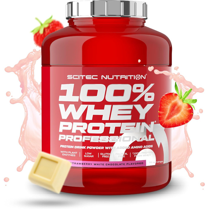 Протеїн BioTechUSA 100% Whey Protein Professional, полуниця-білий шоколад, 2,35 кг (78 порцій)