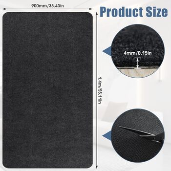 Захисний килимок для підлоги, килимок для офісного крісла 140x90 см, стійкий до подряпин килимок для паркету та твердих підлог, таких як ламінат та плитка, нековзний килимок для крісла з поліестеру, темно-сірий
