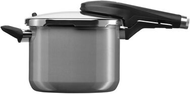 Індукційна каструля під тиском, каструля під тиском 6,5 л, високотехнологічна кераміка, 2 рівні приготування, поворотна ручка все