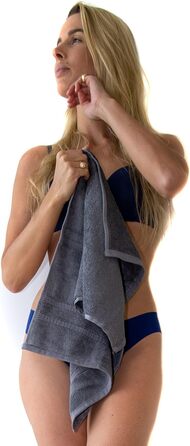 Набір турецьких рушників Mosobam, стійкий, 8 предметів, 76 x 147 см, 40 x 76 см, 33 x 33 см, антрацит (темно-сірий), 700 г/м, бамб