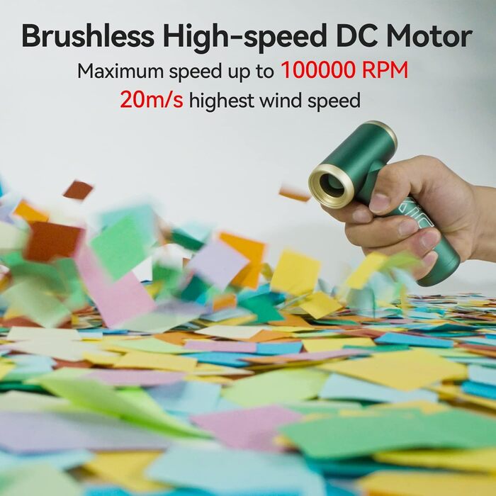 Електричний повітродув Kica JetFan 2 - заміна розпилювача стисненого повітря, що перезаряджається, ручний повітродув, міні-повітродув для ноутбука, клавіатури, автомобіля, дивана, офісного обладнання, 22500-101000 обертів за хвилину - чорний