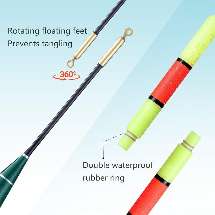 Світлодіодні рибальські поплавці, водонепроникні поплавці для нічної риболовлі у прісній та солоній воді, рибальські аксесуари високої видимості для початківців та професіоналів, 3