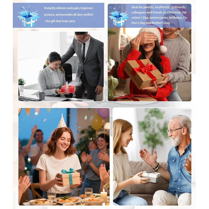 Регульований носильник для шиї надувна подушка для шиї з маскою для сну, підтримка шиї для шийного відділу хребта та полегшення болю в шиї для подорожей, роботи та кемпінгу (синій) Синій 1