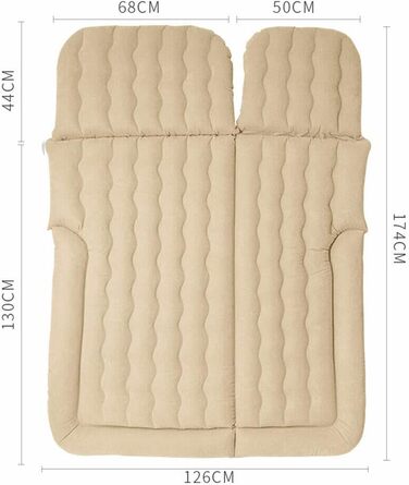 Надувний матрац для позашляховиків, спальне ліжко, подорожі, кемпінг, надувне ліжко, матрац на задньому сидінні автомобіля з комплектом повітряного насоса, надувний матрац вагою 650 фунтів з 2 подушками для кемпінгу, подорожей, бежевого кольору