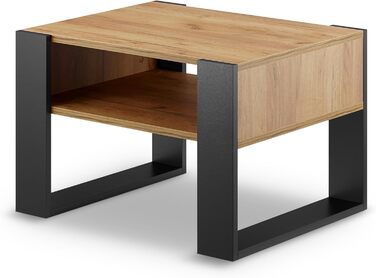 Журнальний столик для дивана Невеликий журнальний столик з чорного дуба з місцем для зберігання Сучасний журнальний столик Журнальний столик Невеликий столик Журнальний столик шириною 65 см Міцний журнальний столик з чорного дуба