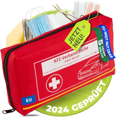 Автомобільна аптечка Автомобільна аптечка до 2029 року відповідає вимогам ЄС згідно з DIN 131642022 Аптечка Аптечка першої допомог