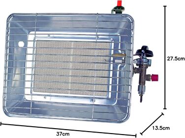 Промисловий інфрачервоний обігрівач ROTHENBERGER з п&39єзозапальником, пропановим шлангом 0,5 м та регулятором тиску 37 мбар Газовий інфрачервоний обігрівач Насадний обігрівач **Підходить лише для французьких газових балонів**