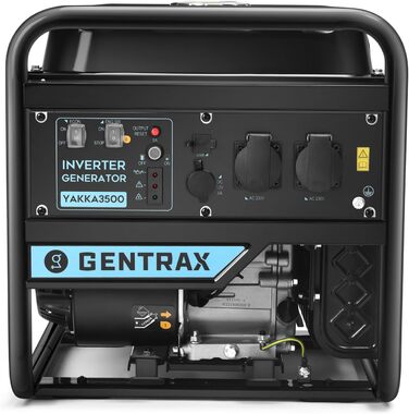 Інверторний генератор електроенергії GENTRAX YAKKA3500 3500 Вт Максимальна номінальна потужність Генератор електроенергії Бензиновий Супер тихий генератор аварійного живлення з розетками USB та 230 В Стартер віддачі для кемпінгу Будівництво каравану Yakka