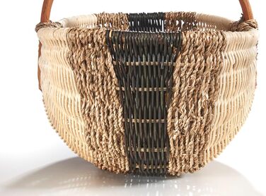 Кошик з ротанга Kobolo 49x334 см Бежевий Плетений кошик ручної роботи з ручками Міцний кошик для покупок з ротанга Класичний кошик для перенесення фермерських ринків, пікніків, домашнього використання, зберігання та декору