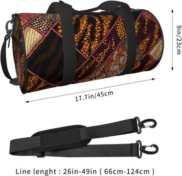 Спортивна сумка, дорожня сумка, в африканському стилі, з принтом печворк, сумка на нічліг, чорна, універсальний розмір, сумка для подорожей