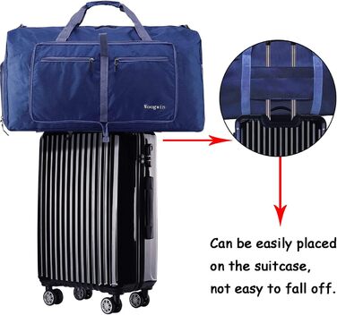 Велика складна дорожня сумка об&39ємом 60 л для чоловіків та жінок з відділенням для взуття, водонепроникна, сумка для сауни, дорожня сумка для спорту, відпустки, спортзалу, ночівлі, нова, темно-синя