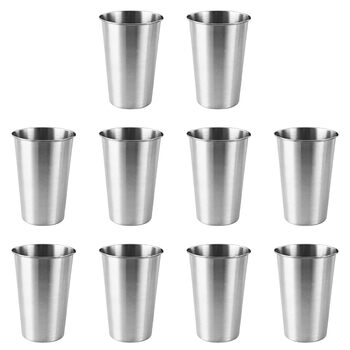 Штабельовані чашки з нержавіючої сталі, 350 мл, термостаканчики для кави, пива, чаю, кемпінгу, пікніків та вечірок, 10 шт.