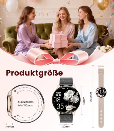 Жіночий смарт-годинник LIGE (2 ремінці), 1,43-дюймовий HD AMOLED-дисплей, смарт-годинник з функцією телефону, фітнес-годинник, спортивний годинник з понад 120 спортивними режимами, відстеження сну, відстеження менструального циклу, годинник для iOS/Androi