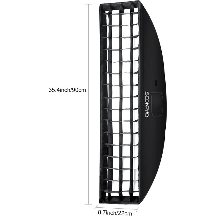 З сотами та сумкою для перенесення 22x90см для світлодіодного відеосвітильника GODOX SL60W LA150 Сумісний з NEEWER CB60B CB150W 100W Amaran 60 шт. Aputure 600d, 2 PCS Grid Softbox Strip Beehive Bowens Mount