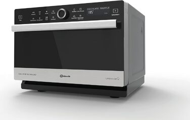 Багатофункціональна мікрохвильова піч Bauknecht Supreme Chef MW 3391 SX 5in1 /1000 Вт/33 л Варильна камера/гаряче повітря 1700 Вт/XXL Гриль 1200 Вт/DualCrisp & CrispFry /AutoClean/Приготування на парі/Функція плавлення та швидкого розморожування Одинарна