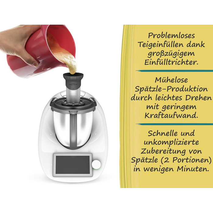 ПОКРАЩЕНА ВЕРСІЯ, сумісна з Thermomix TM6, TM5, TM31 і TM Friend, аксесуари, шпецле, виготовлена з нержавіючої сталі, дуже велика завантажувальна воронка, 2