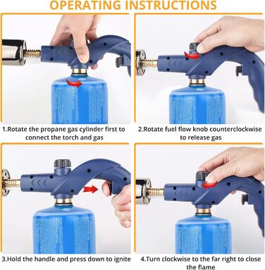 Потужний кухонний пропановий пальник Sondiko LMT905, пістолет-гриль, вогнеметний пістолет, стартер для багаття, запальничка для ву